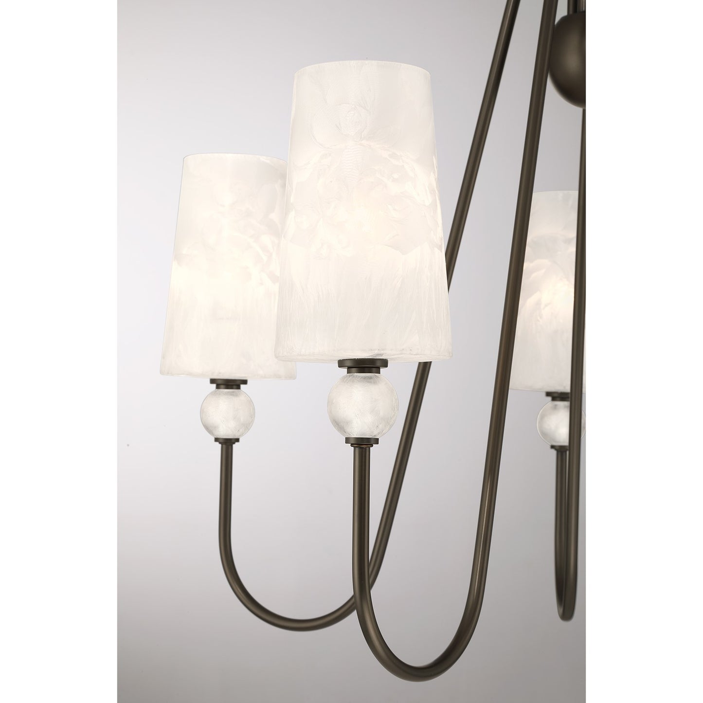Savoy House Sheldon 32in 5-Light Chandelier | Transitional Mediterranean Bronze and Ice Glass | Dining Room & Foyer | 32 x 32 x 27 in | Model 1-1350-5-15