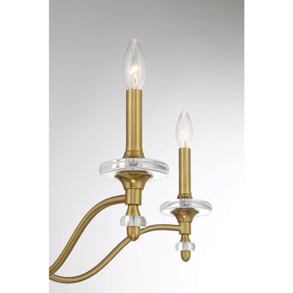Savoy House Champlain 5 Light Chandelier, Warm Brass