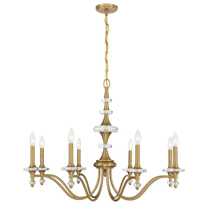 Savoy House Champlain 8 Light Chandelier, Warm Brass - 1-1362-8-322