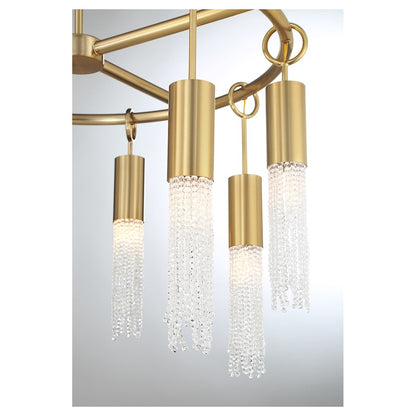 8 Light Chandelier, Warm Brass