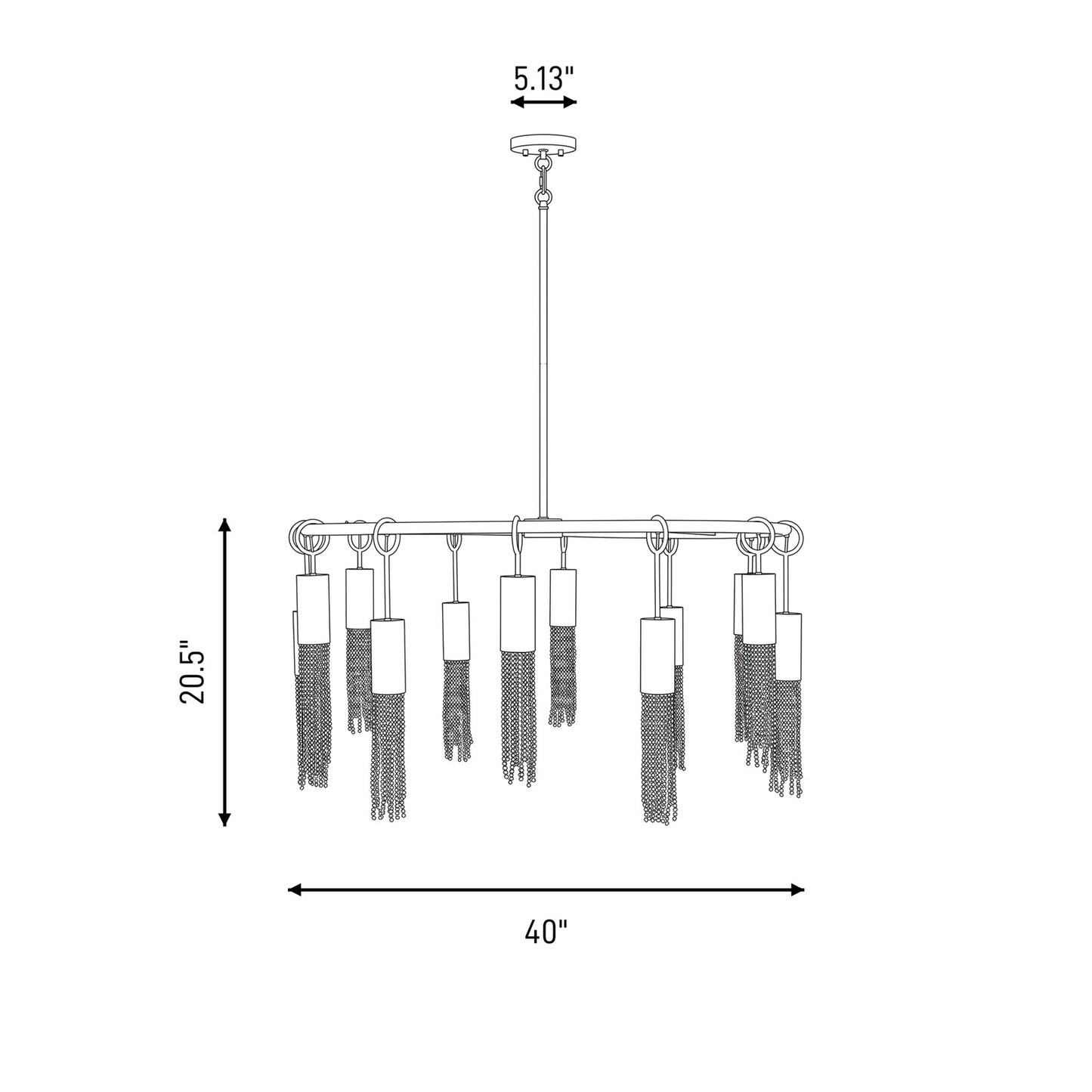12 Light Chandelier, Warm Brass