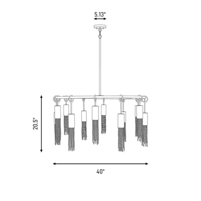 12 Light Chandelier, Warm Brass