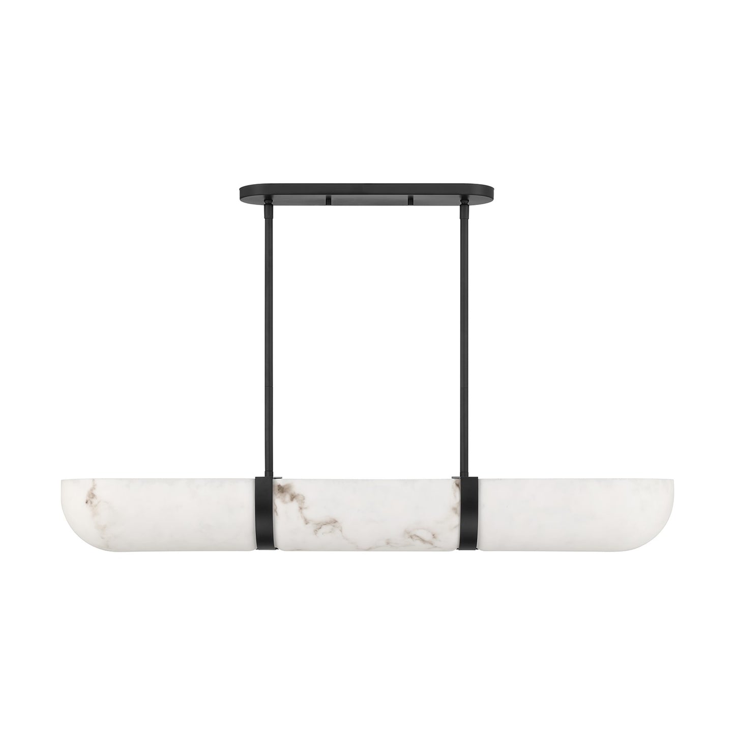 Savoy House Chalfont 42in 4-Light Chandelier | Classic & Traditional Matte Black Metal and Faux Alabaster Shade | Kitchen Island & | Model 1-1450-4-89