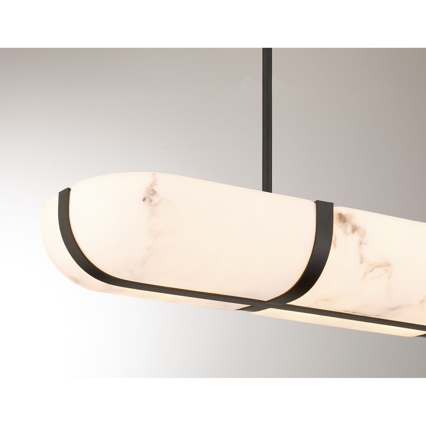 Savoy House Chalfont 42in 4-Light Chandelier | Classic & Traditional Matte Black Metal and Faux Alabaster Shade | Kitchen Island & | Model 1-1450-4-89