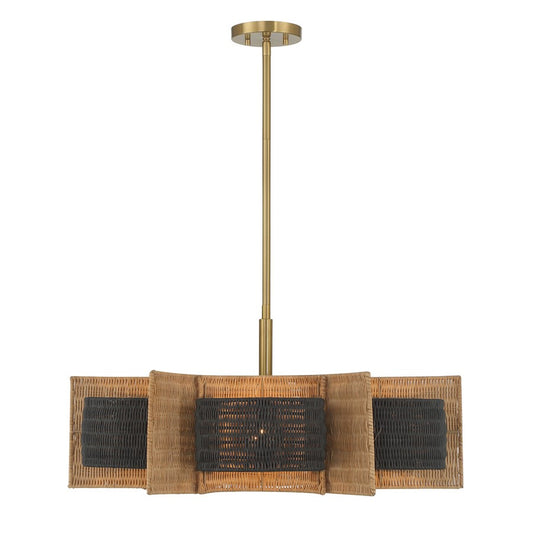 Savoy House Espacio 6 Lt Chandelier, Warm Brass