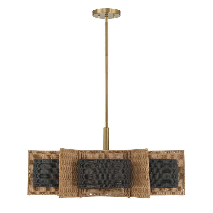 Savoy House Espacio 6 Lt Chandelier, Warm Brass