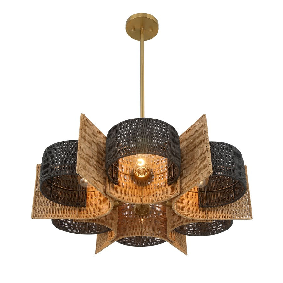 Savoy House Espacio 6 Lt Chandelier, Warm Brass