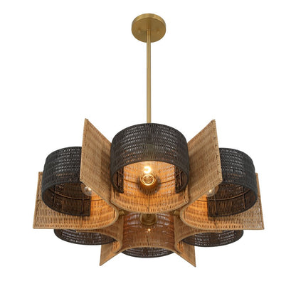 Savoy House Espacio 6 Lt Chandelier, Warm Brass