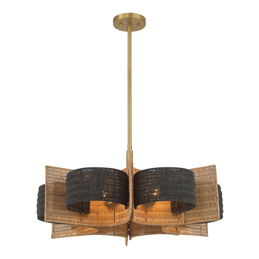 Savoy House Espacio 6 Lt Chandelier, Warm Brass