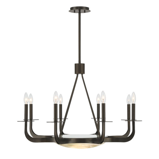 Savoy House Salford 9 Lt Chandelier, Mediterranean Bronze