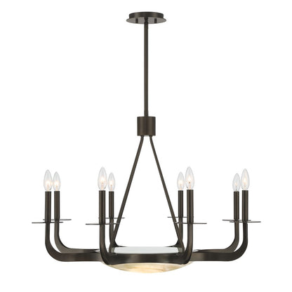Savoy House Salford 9 Lt Chandelier, Mediterranean Bronze