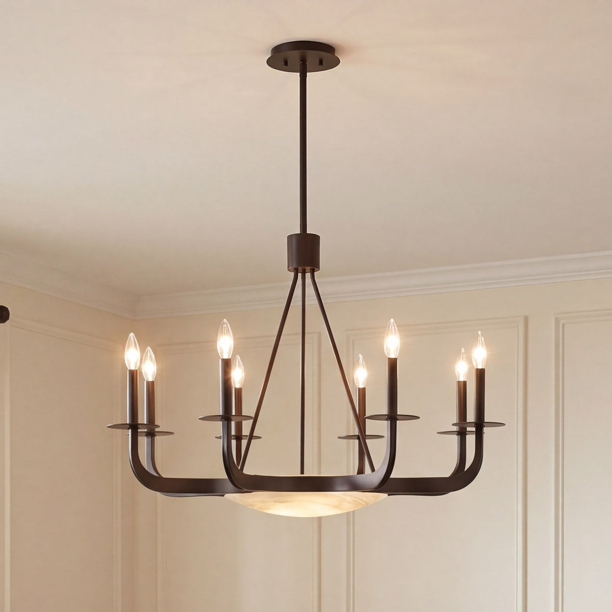 Savoy House Salford 9 Lt Chandelier, Mediterranean Bronze