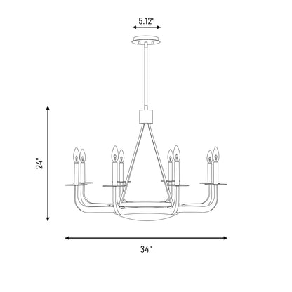 Savoy House Salford 9 Lt Chandelier, Mediterranean Bronze