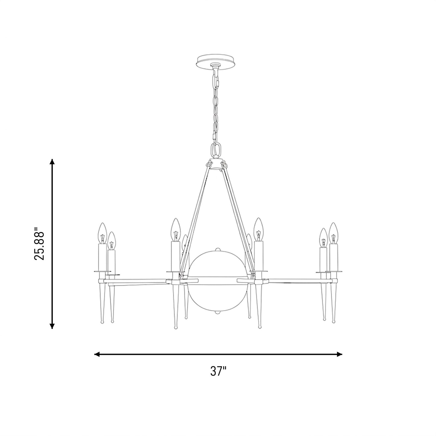Savoy House Sanger 10 Lt Chandelier, Mediterranean Bronze