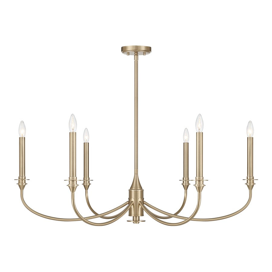 Savoy House Essentials Coventry 6 Lt Chandelier, Noble Brass