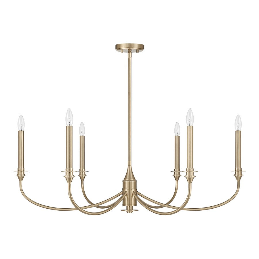 Savoy House Essentials Coventry 6 Lt Chandelier, Noble Brass