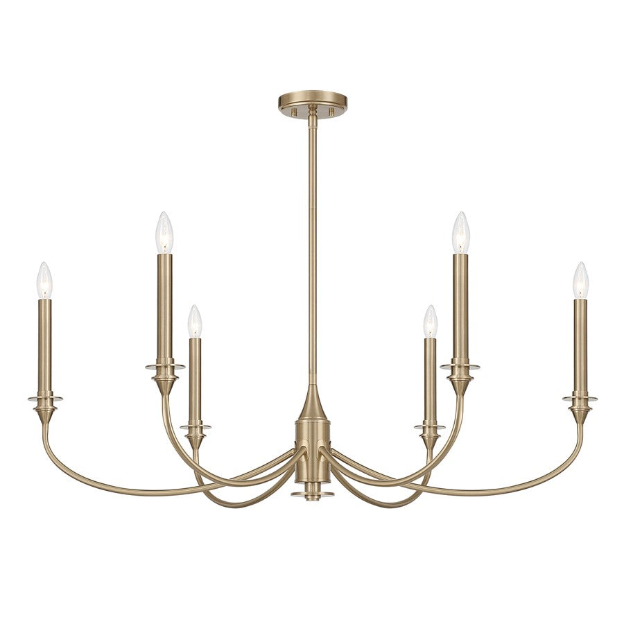 Savoy House Essentials Coventry 6 Lt Chandelier, Noble Brass