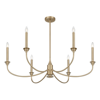 Savoy House Essentials Coventry 6 Lt Chandelier, Noble Brass