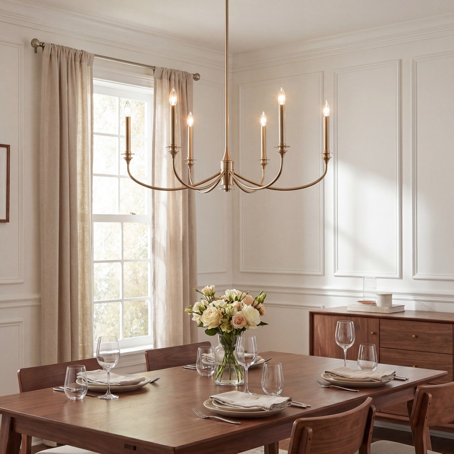 Savoy House Essentials Coventry 6 Lt Chandelier, Noble Brass