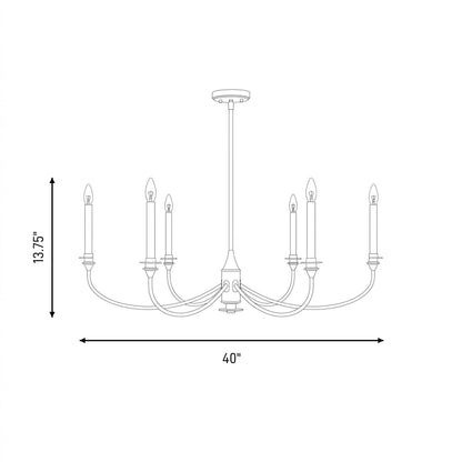 Savoy House Essentials Coventry 6 Lt Chandelier, Matte Black