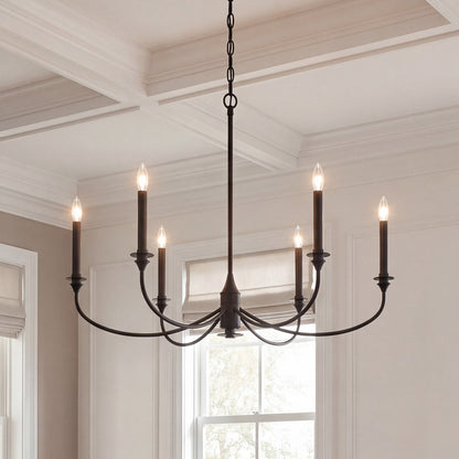Savoy House Essentials Coventry 6 Lt Chandelier, Matte Black