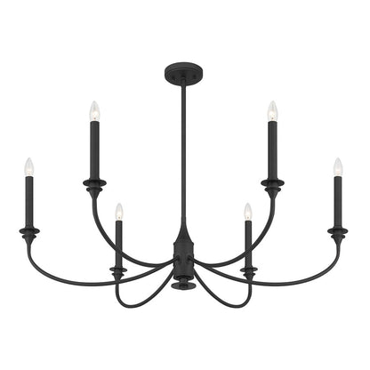 Savoy House Essentials Coventry 6 Lt Chandelier, Matte Black