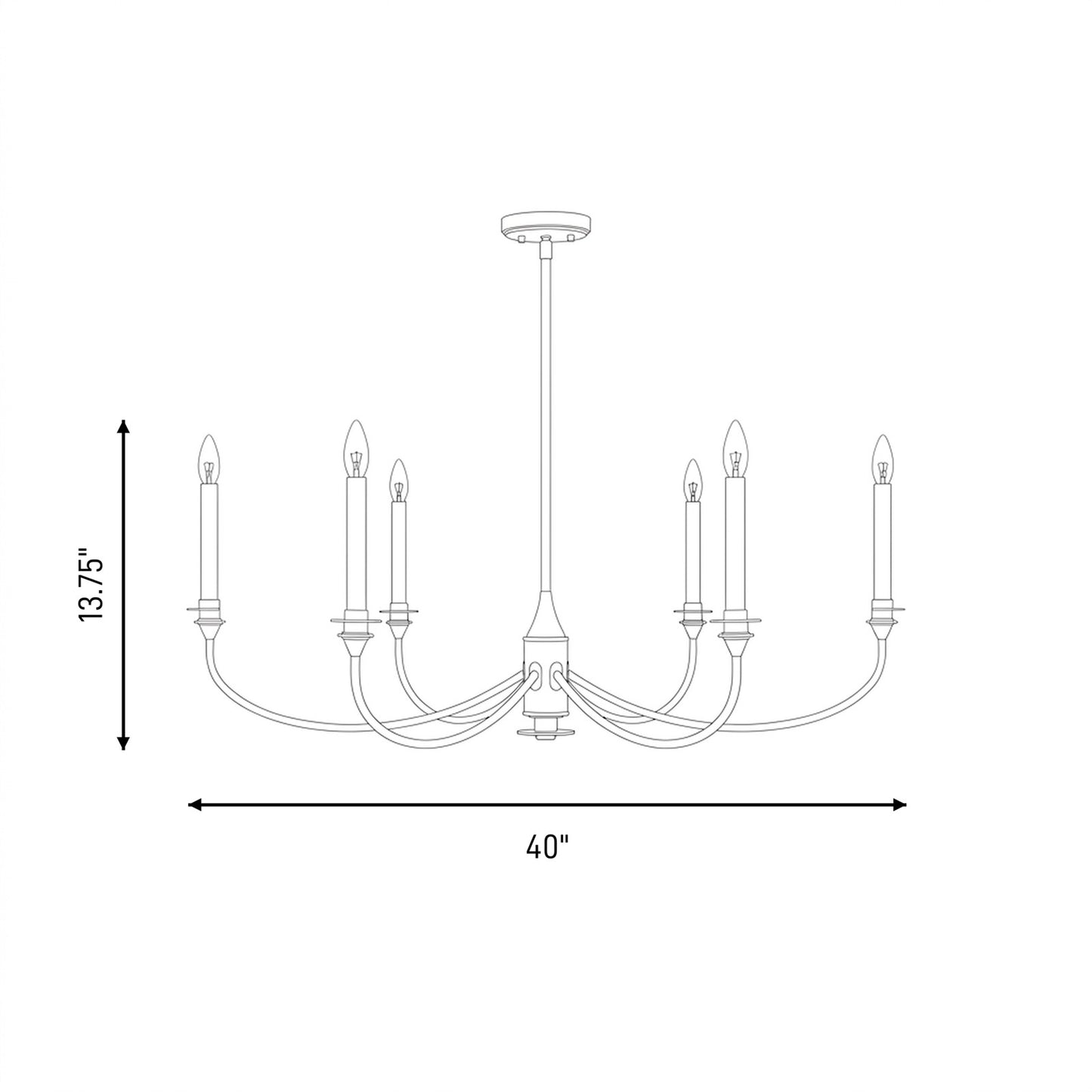 Savoy House Essentials Coventry 6 Lt Chandelier, Matte Black