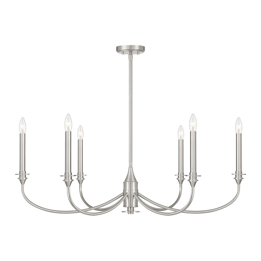 Savoy House Essentials Coventry 6 Lt Chandelier, Satin Nickel