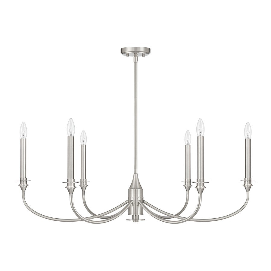 Savoy House Essentials Coventry 6 Lt Chandelier, Satin Nickel
