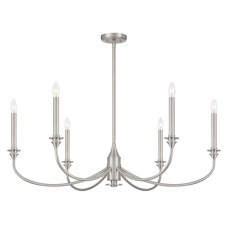 Savoy House Essentials Coventry 6 Lt Chandelier, Satin Nickel