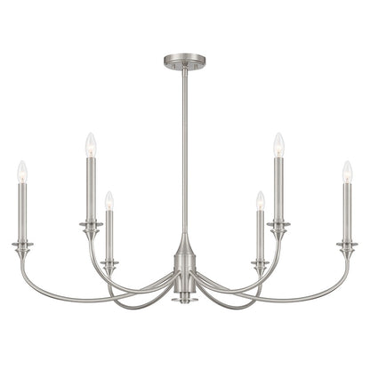 Savoy House Essentials Coventry 6 Lt Chandelier, Satin Nickel