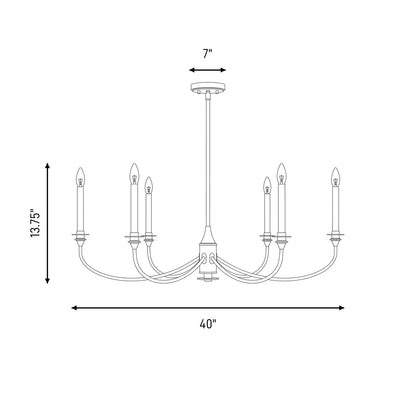 Savoy House Essentials Coventry 6 Lt Chandelier, Satin Nickel