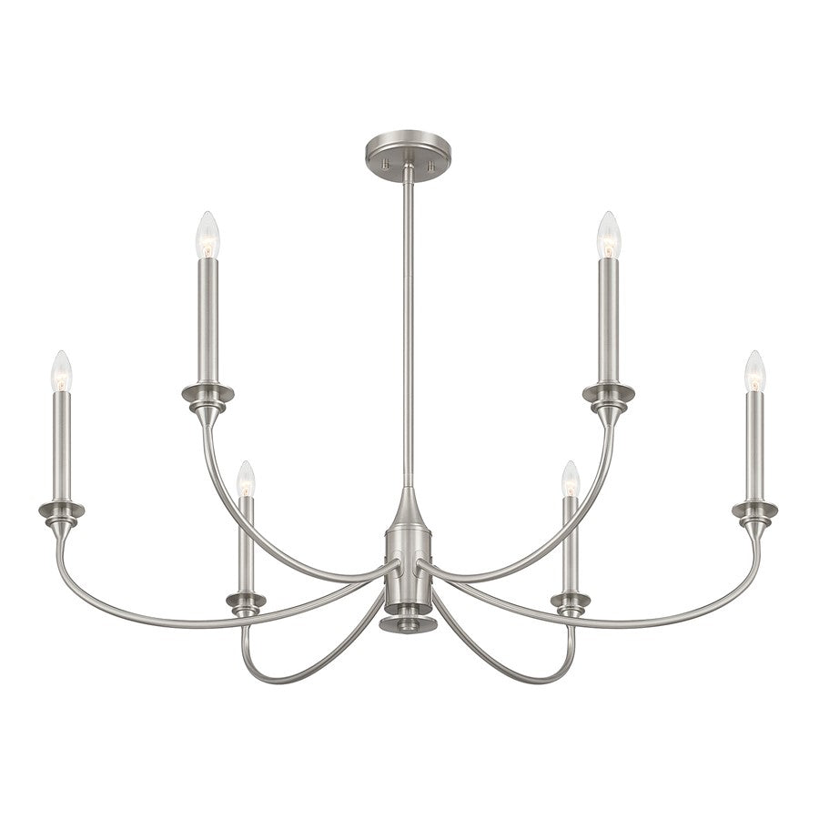 Savoy House Essentials Coventry 6 Lt Chandelier, Satin Nickel