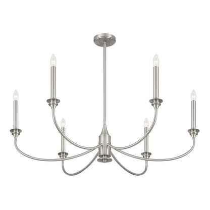 Savoy House Essentials Coventry 6 Lt Chandelier, Satin Nickel
