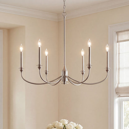Savoy House Essentials Coventry 6 Lt Chandelier, Satin Nickel
