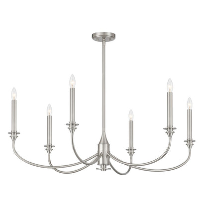 Savoy House Essentials Coventry 6 Lt Chandelier, Satin Nickel
