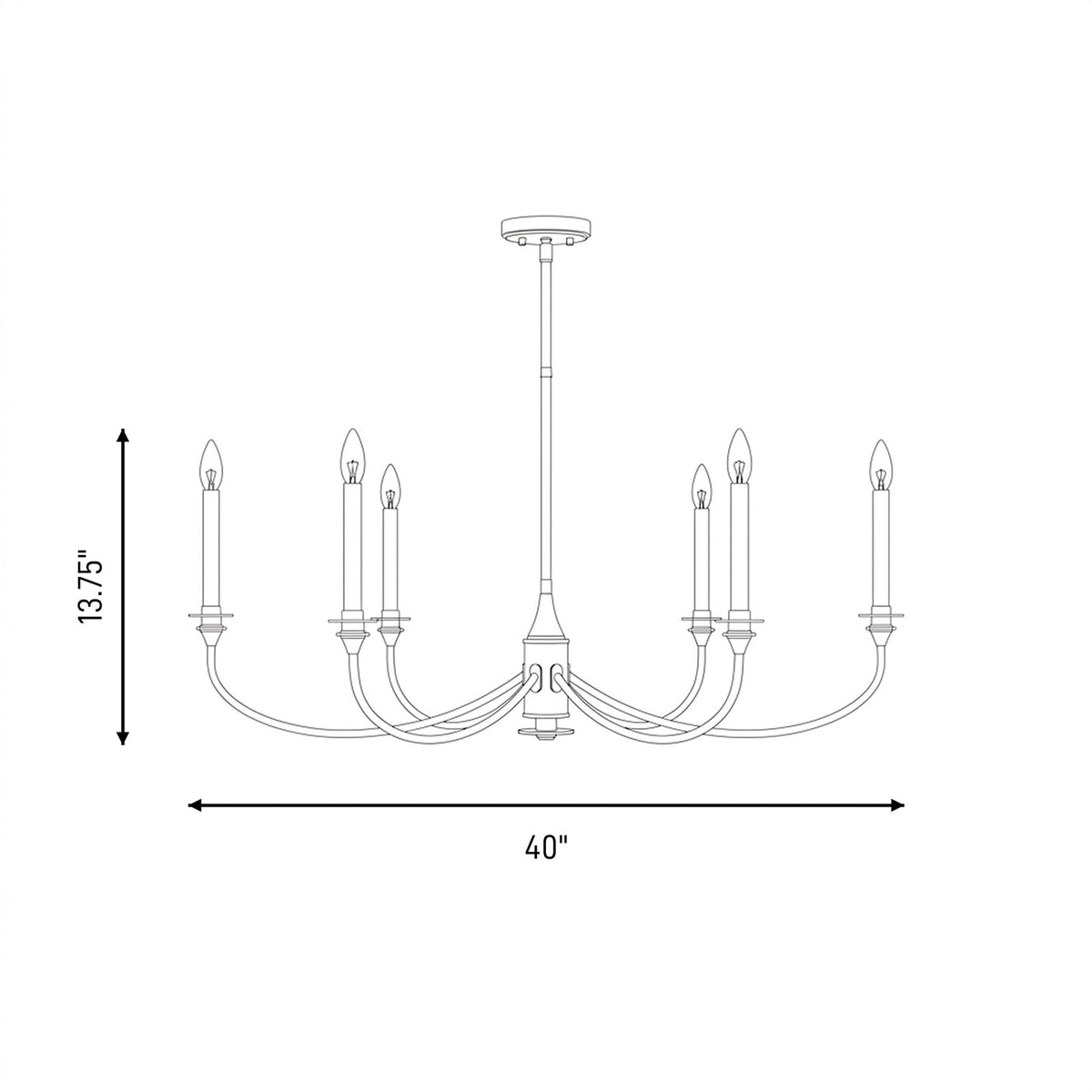 Savoy House Essentials Coventry 6 Lt Chandelier, Satin Nickel