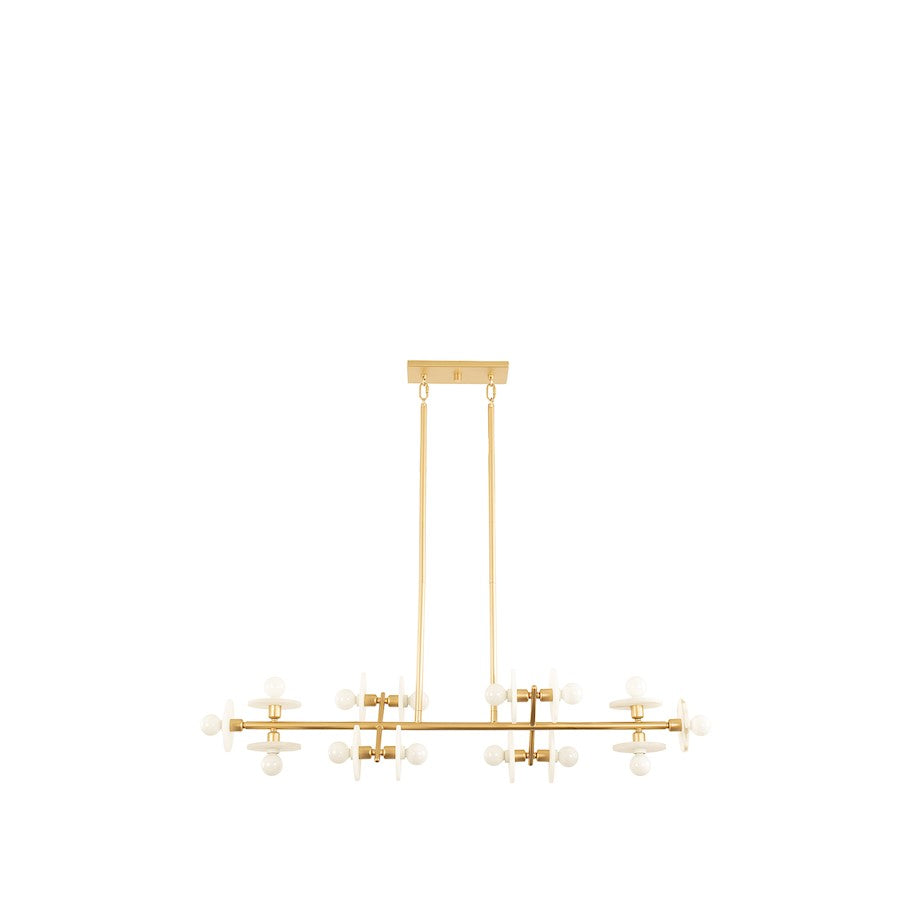 14 Light Linear Chandelier, Black Cashmere
