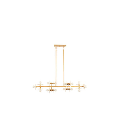 14 Light Linear Chandelier, Gold