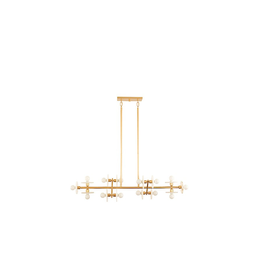 14 Light Linear Chandelier, Black Cashmere