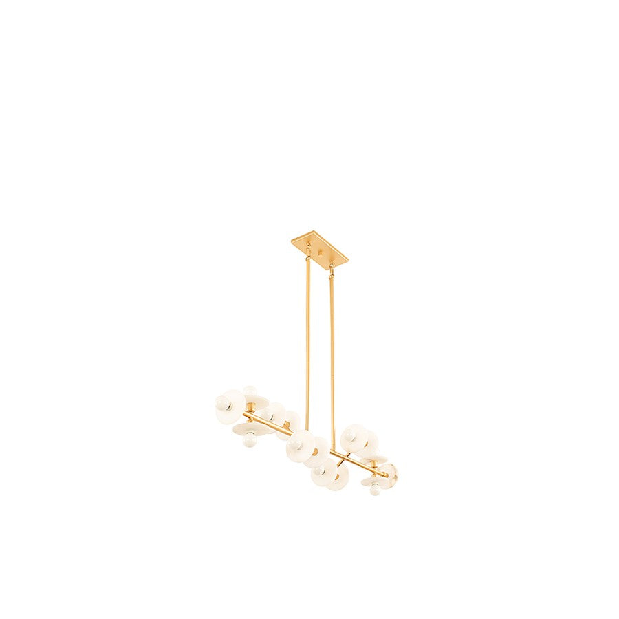 14 Light Linear Chandelier, Black Cashmere