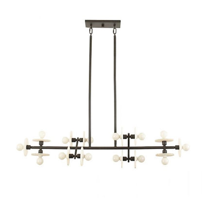 14 Light Linear Chandelier, Black Cashmere