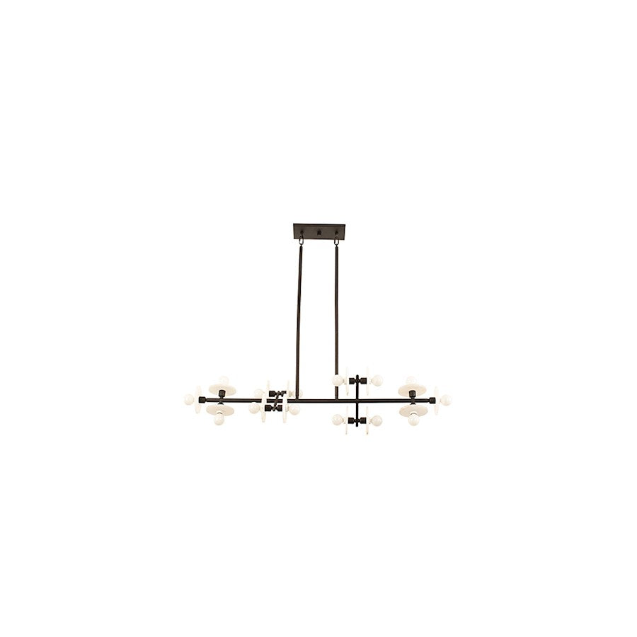 14 Light Linear Chandelier, Black Cashmere