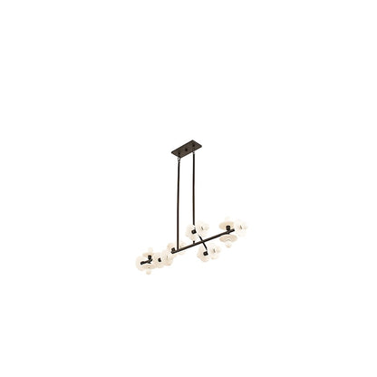 14 Light Linear Chandelier, Black Cashmere