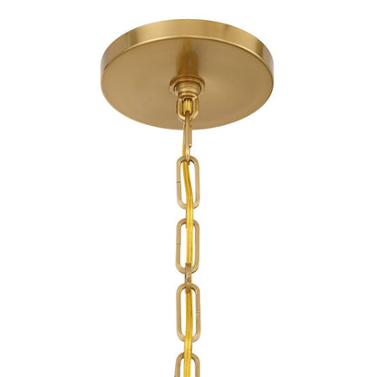 Savoy House Allston 8 Lt Chandelier, White Strie, Warm Brass