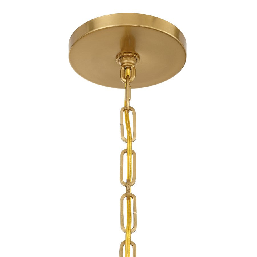 Savoy House Allston 8 Lt Chandelier, White Strie, Warm Brass