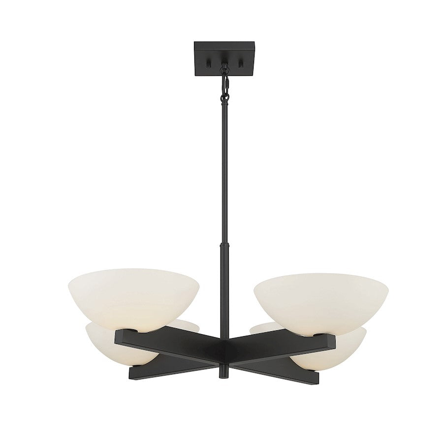 4-Light Chandelier, Matte Black