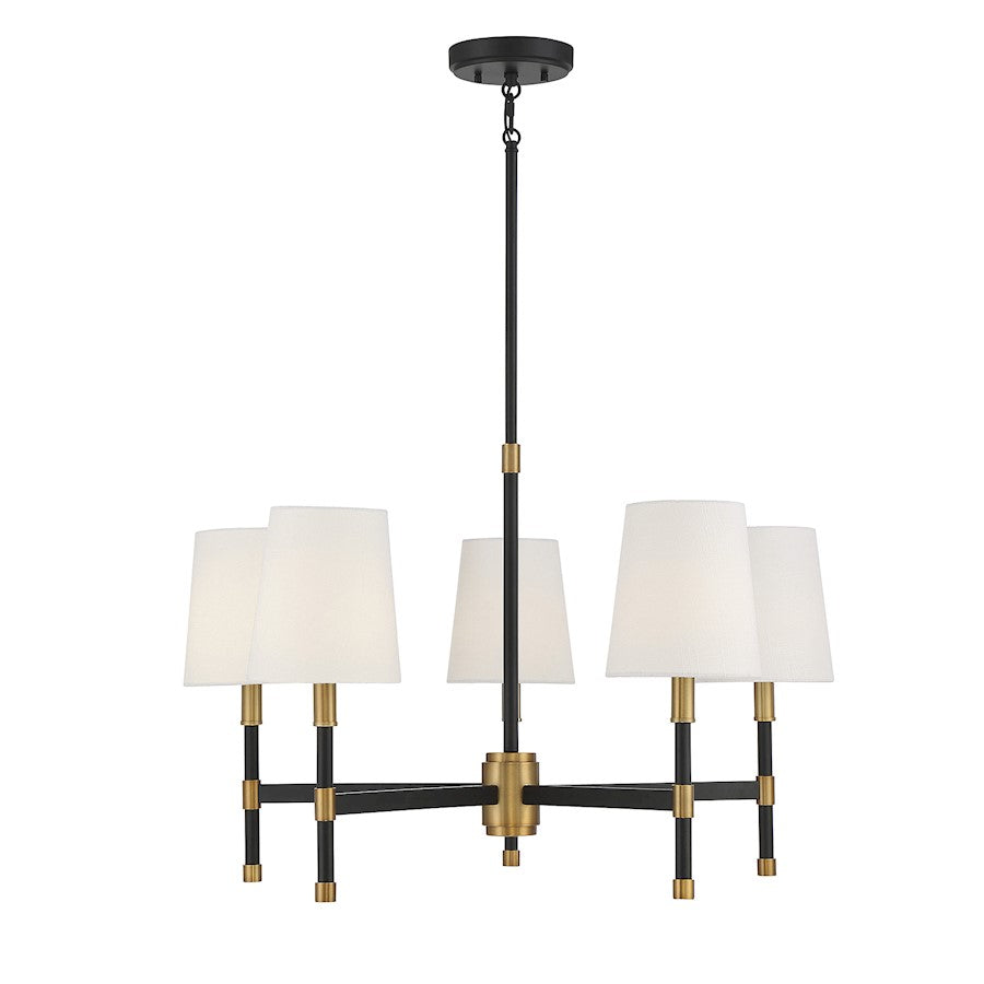 Savoy House Brody 5Lt Chandelier, Black/Brass - 1-1630-5-143