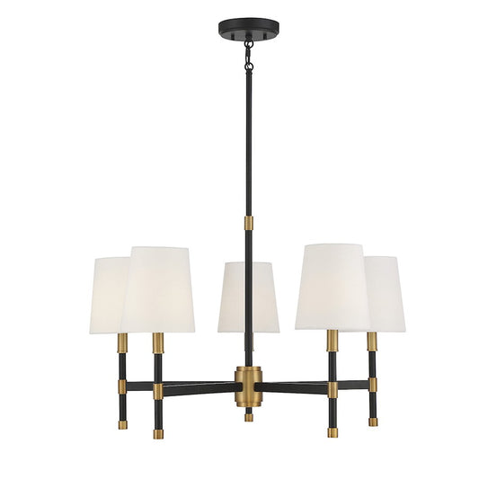 Savoy House Brody 5Lt Chandelier, Black/Brass - 1-1630-5-143