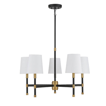 5 Light Chandelier, Black